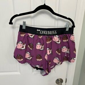 ChicknLegs Purple Cow Print Men's Athletic Shorts, 
Medium